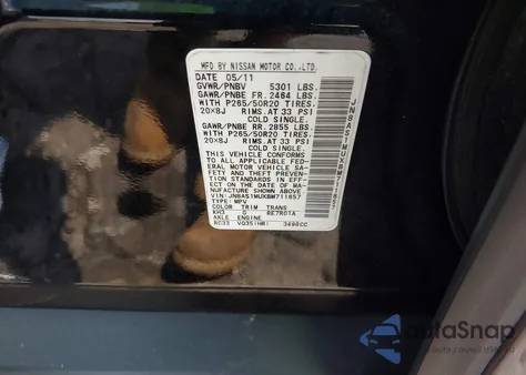 2011 Infiniti Fx35 z USA, uszkodzony, nr VIN JN8AS1MUXBM711657